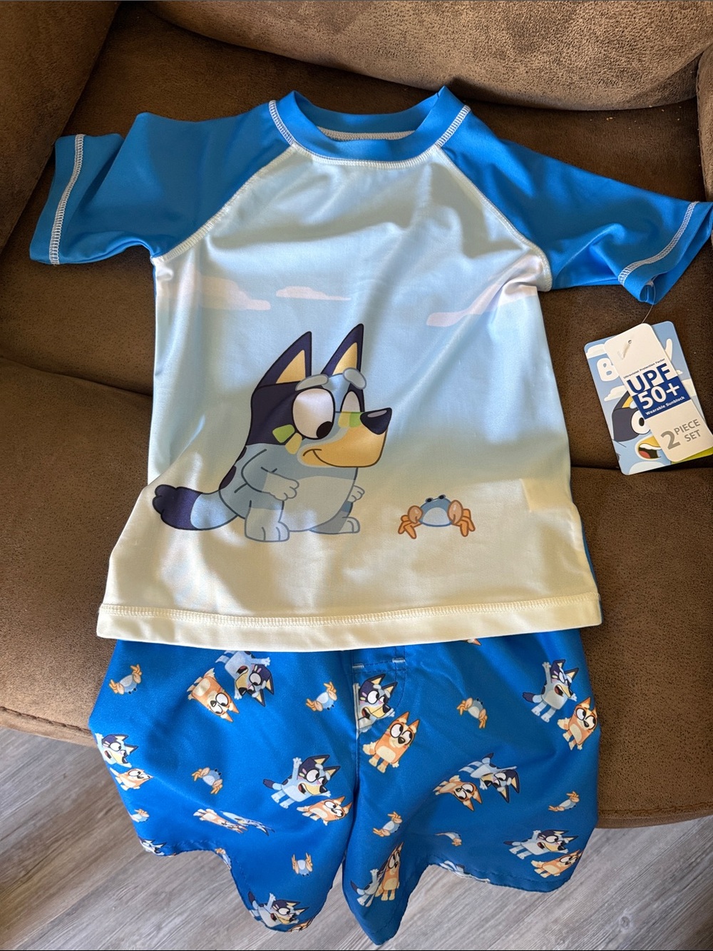 Bluey Bingo Kids swim shorts and Rash Guard swim Set - Picture 2 of 6